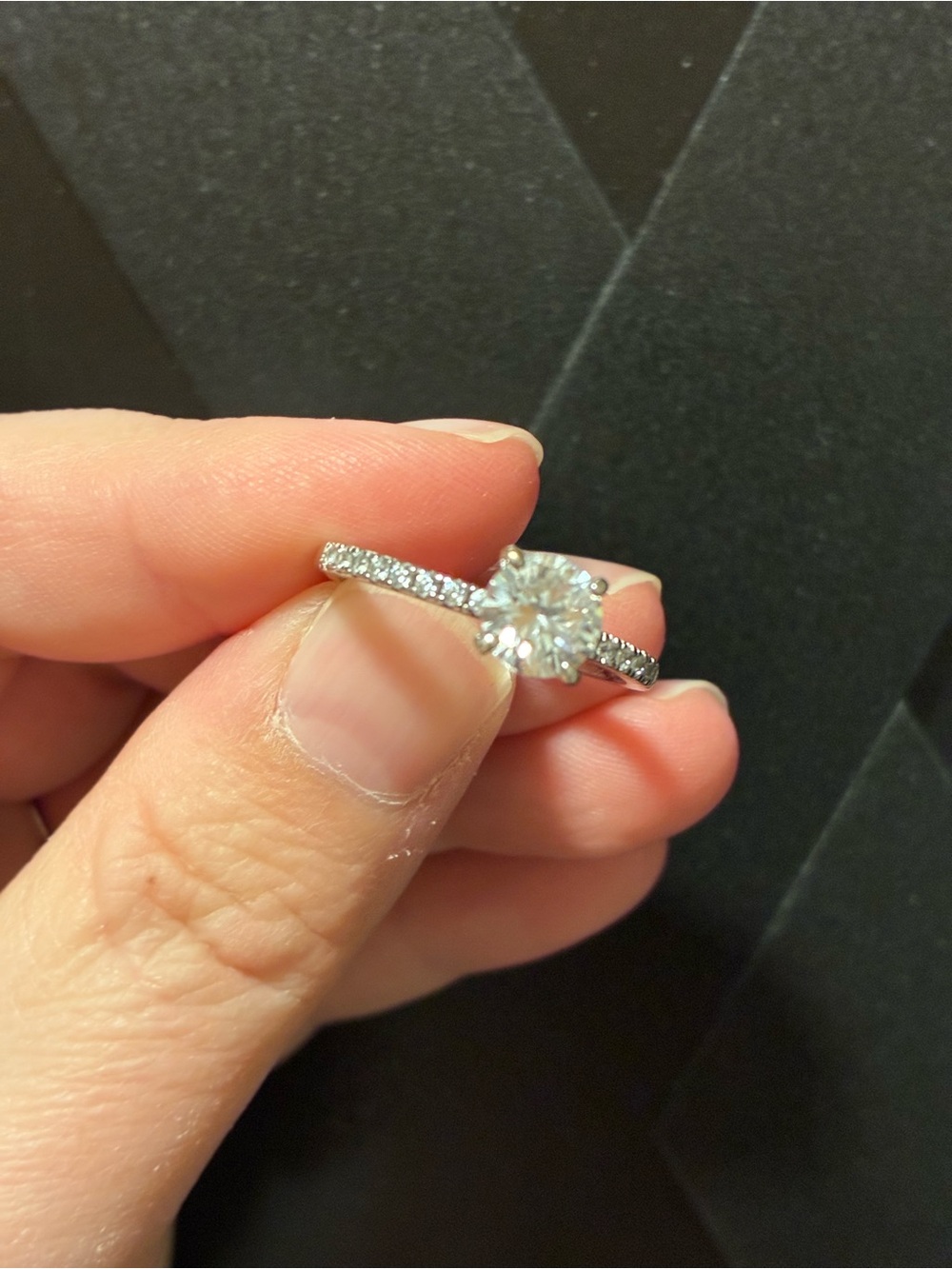 Classic Size 10 Sterling Silver Ring with Clear Stone